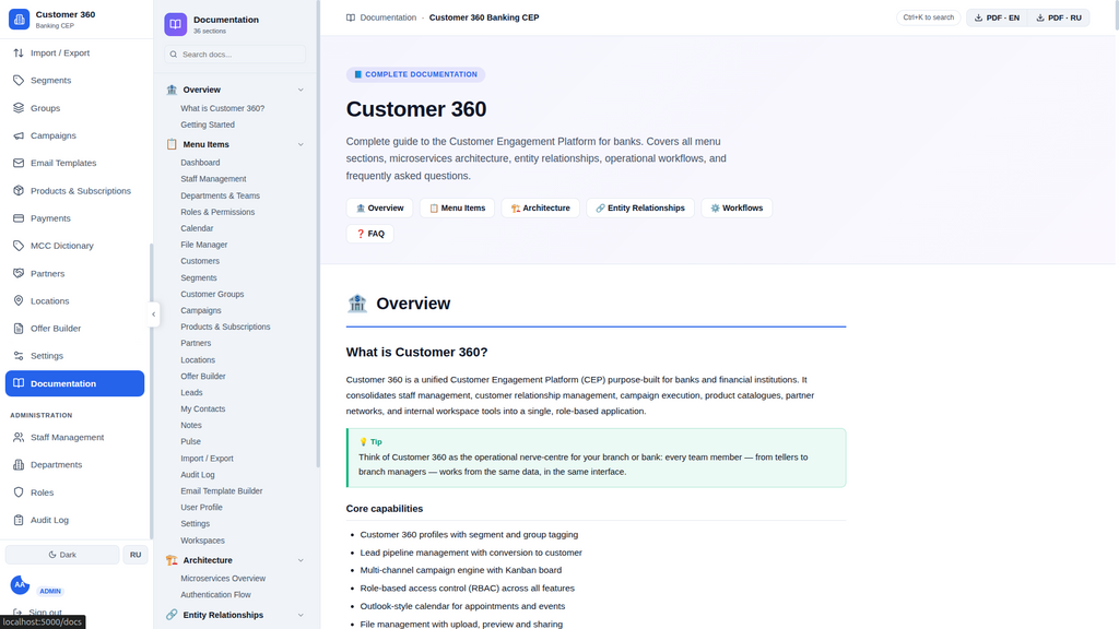 Customer 360 — Banking CEP Platform