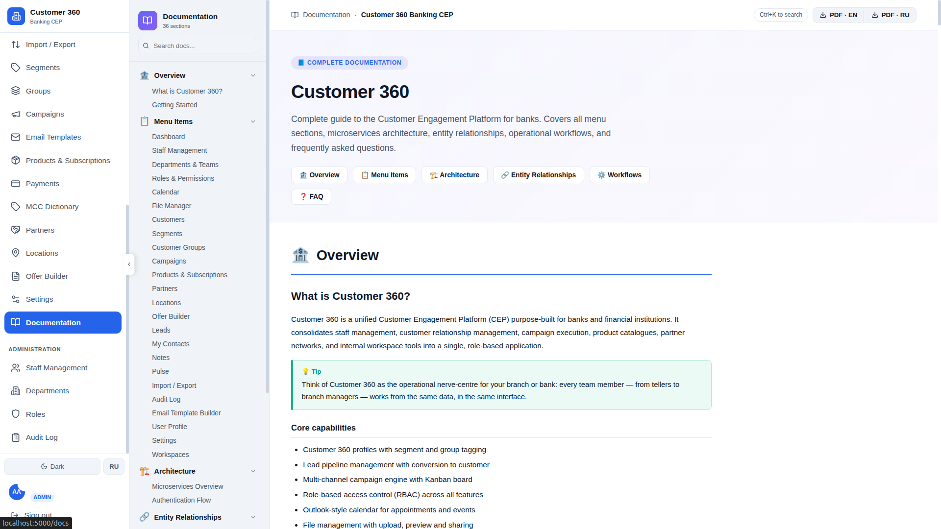 Customer 360 — Banking CEP Platform